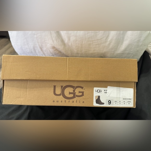 UGG | Brown Zea Ankle Lace Up Wedge Boots - Picture 2 of 11